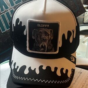Black and White Dog Graphic Cap